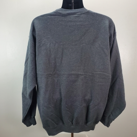 Hanes Camo America Men's Large Gray Sweater Sweatshirt Long Sleeve 100 Proof - Picture 4 of 10